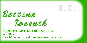 bettina kossuth business card